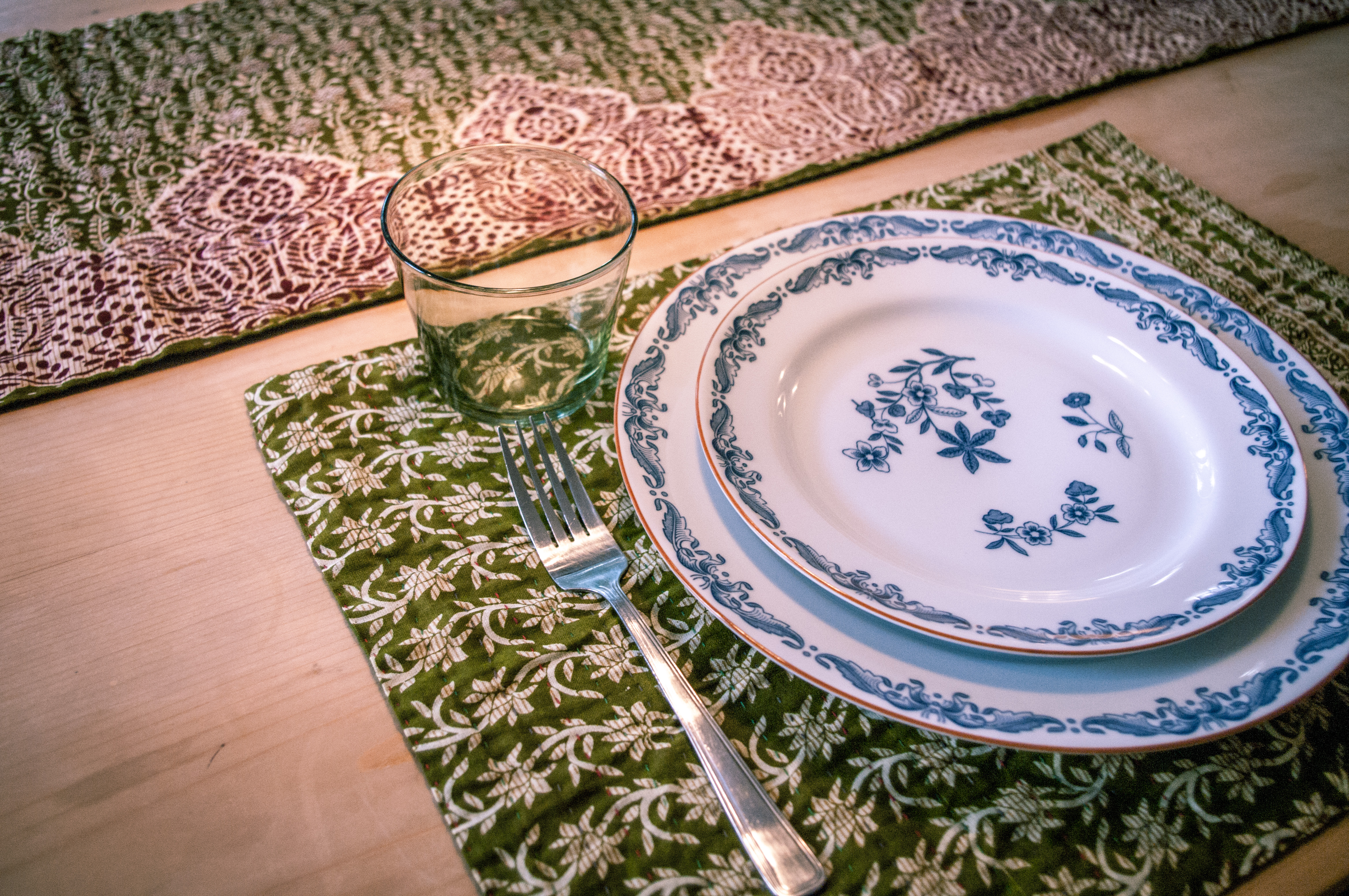 Kantha stitched place mat makes every meal special